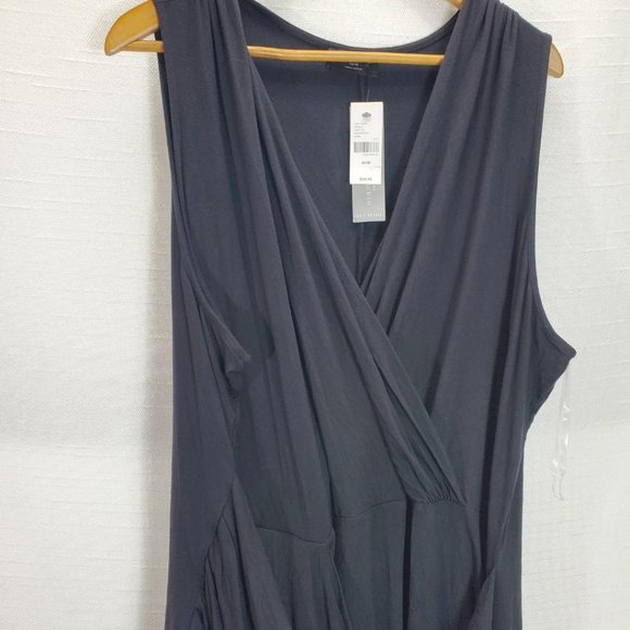 Lane Bryant Wrap Sheath Dress Womens 26/28 (4x) Black Sleeveless Stretch NWT - Picture 3 of 9